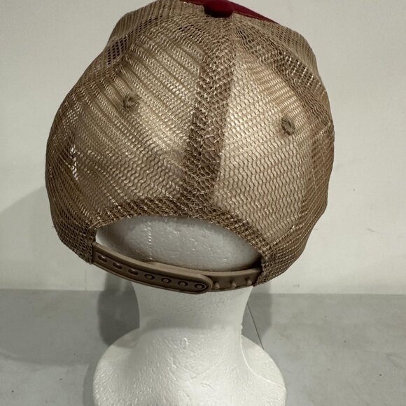 Larceny Bourbon Hat Cap Snap Back Red Tan Trucker Mesh Whiskey Advertising Mens - Picture 5 of 9